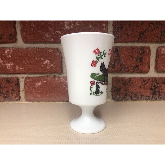 Pennsylvania Dutch Country Tall Pedestal Coffee Mug Souvenir Collectible White - Picture 2 of 7